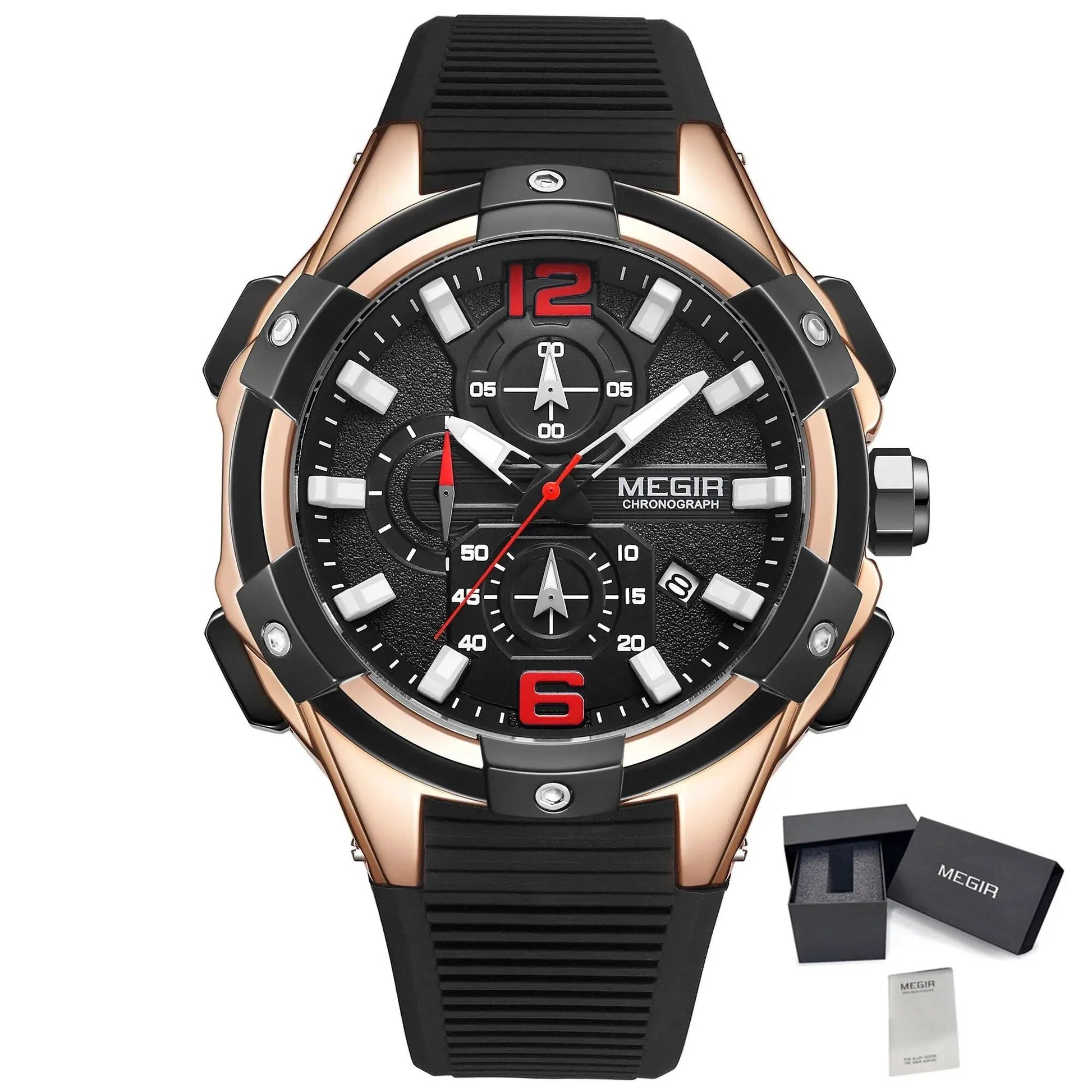 MEGIR Men's Chronograph Original Top Luxury Sports Military Watches for Men Date Luminous Wristwatches Clock Relogio Masculino 2161 by MEGIR WATCH GROUP