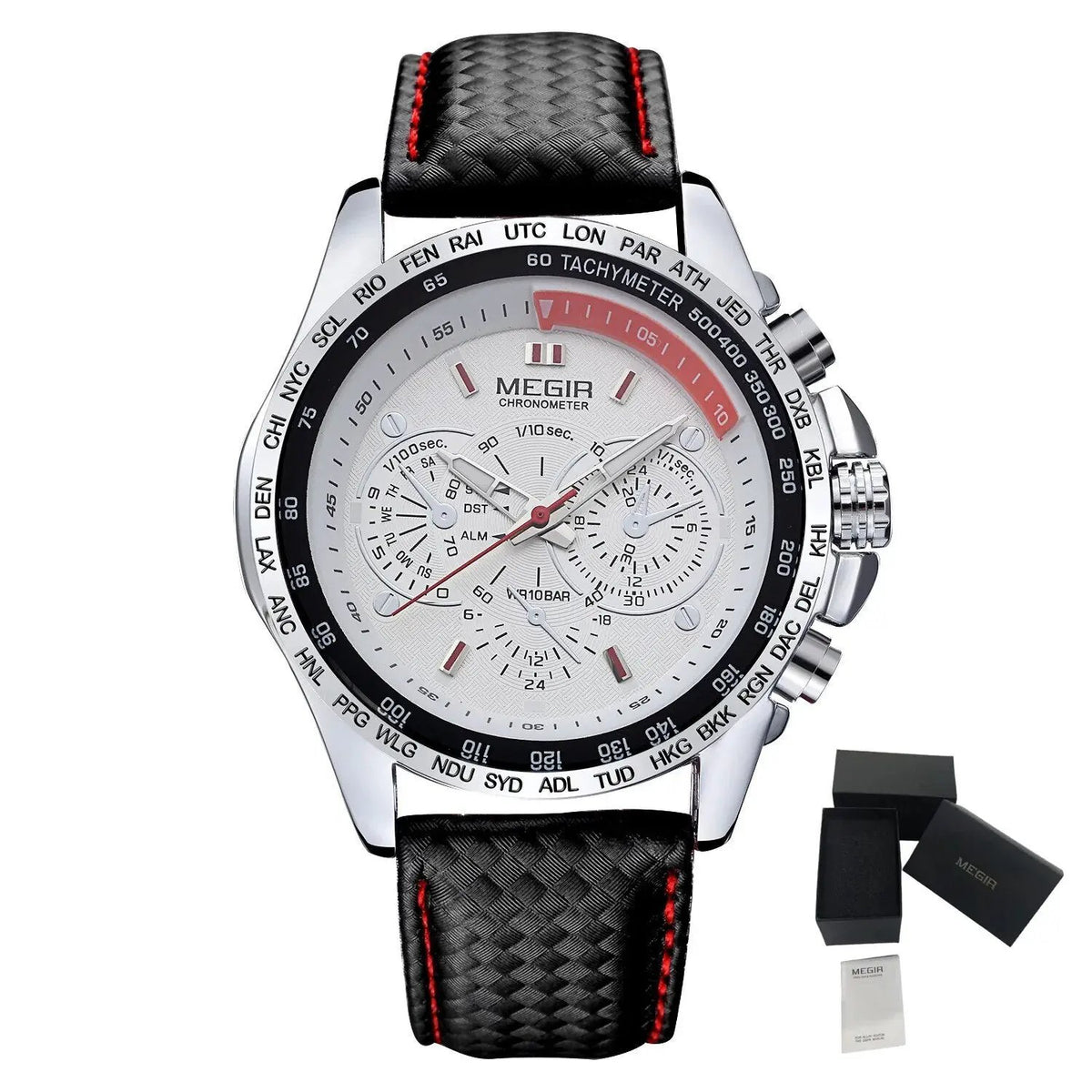 MEGIR Fashion Watches for Men Multifunction Sports Wristwatch Waterproof Quartz Watch Clock Leather Strap Relogio Masculino 1010 by MEGIR WATCH GROUP