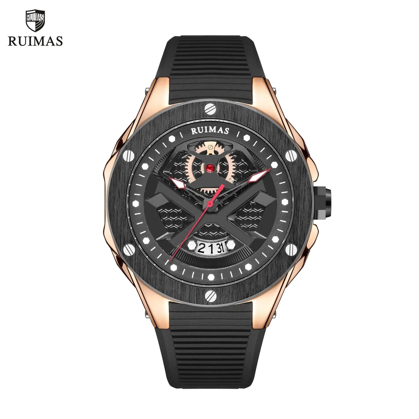 RUIMAS Brand Fashion Sport Watches for Men Quartz Silicone Band Wrist Watch Date Waterproof Wristwatches Clock Relogio Masculino 546 by MEGIR WATCH GROUP