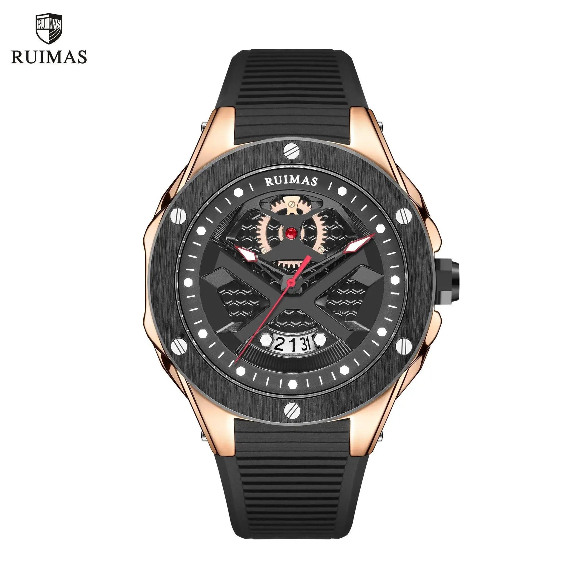 RUIMAS Brand Fashion Sport Watches for Men Quartz Silicone Band Wrist Watch Date Waterproof Wristwatches Clock Relogio Masculino 546 by MEGIR WATCH GROUP