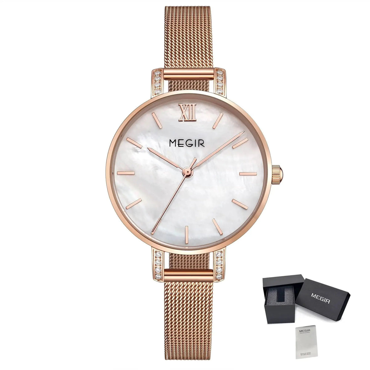 MEGIR Fashion Quartz Women Bracelet Watches Luxury Casual Ladies Dress Clock Female Steel Mesh Band Wristwatch Relogio Feminino 7002 by MEGIR WATCH GROUP