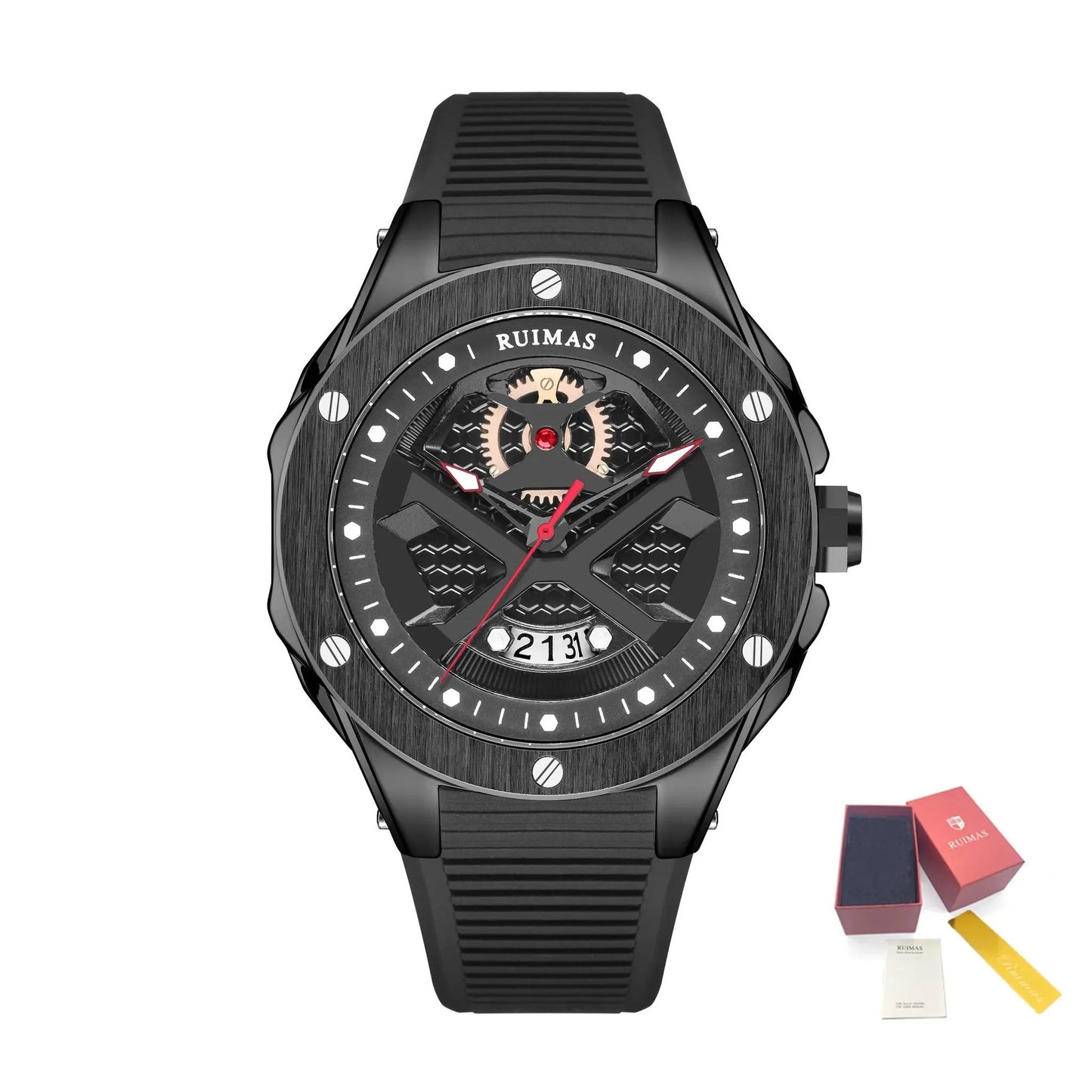 RUIMAS Brand Fashion Sport Watches for Men Quartz Silicone Band Wrist Watch Date Waterproof Wristwatches Clock Relogio Masculino 546 by MEGIR WATCH GROUP