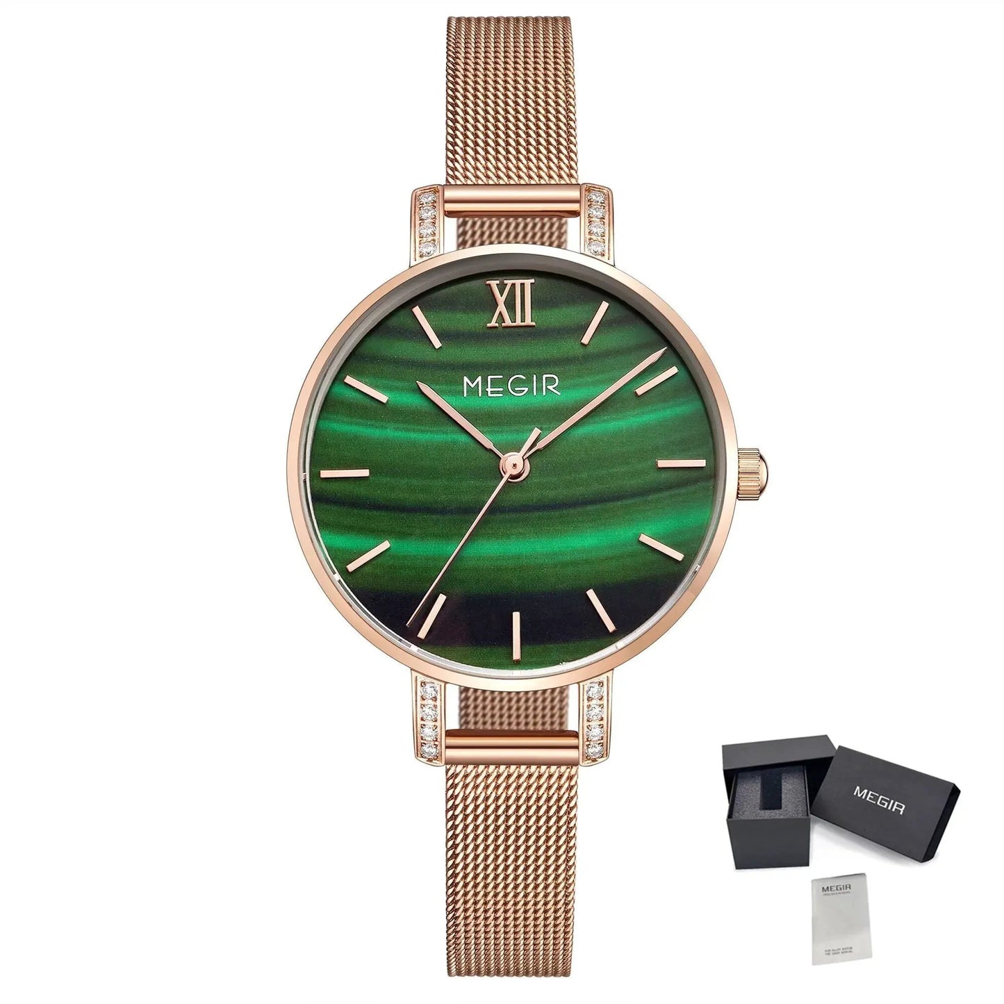 MEGIR Fashion Quartz Women Bracelet Watches Luxury Casual Ladies Dress Clock Female Steel Mesh Band Wristwatch Relogio Feminino 7002 by MEGIR WATCH GROUP