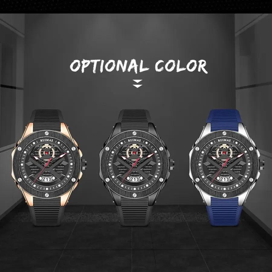 RUIMAS Brand Fashion Sport Watches for Men Quartz Silicone Band Wrist Watch Date Waterproof Wristwatches Clock Relogio Masculino 546 by MEGIR WATCH GROUP