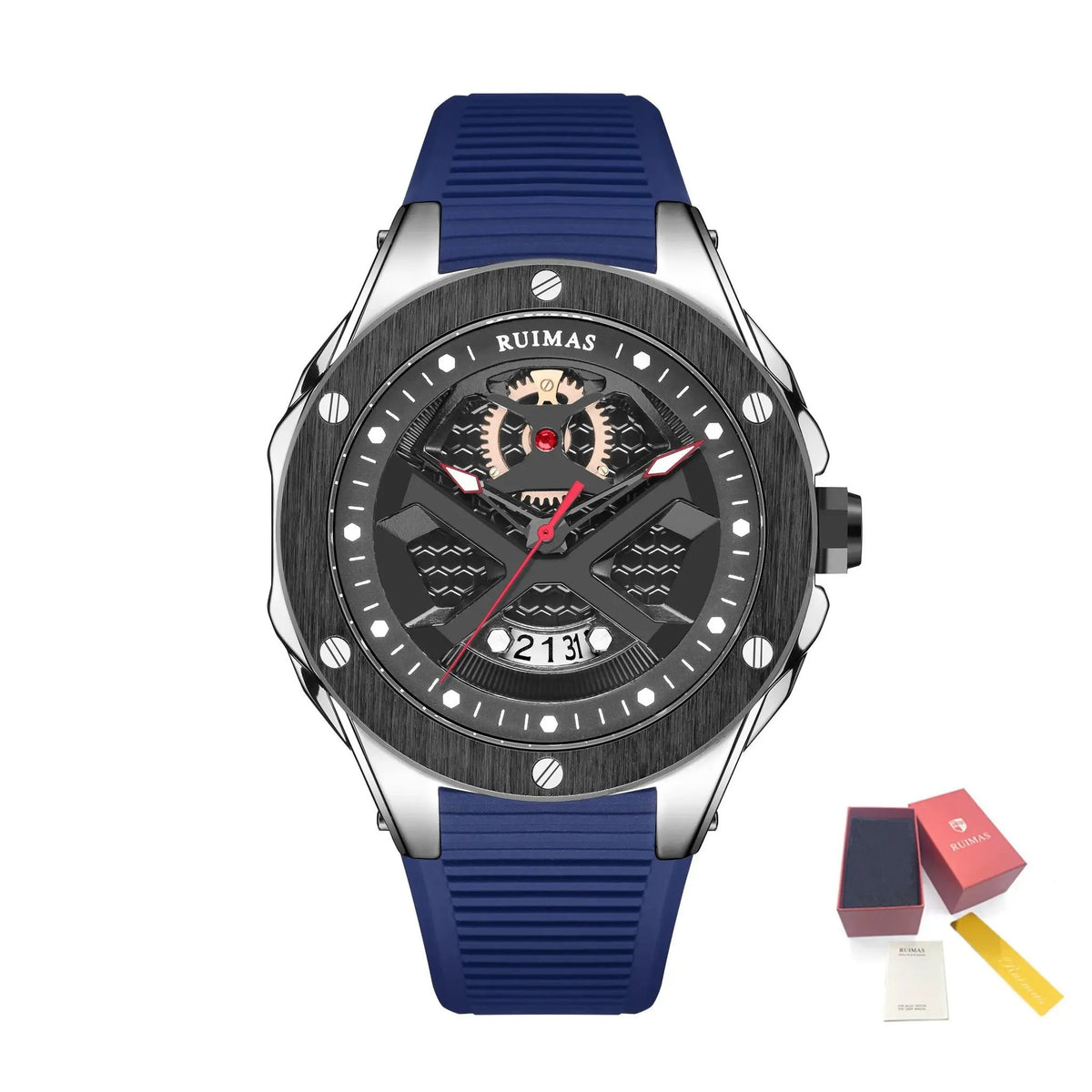 RUIMAS Brand Fashion Sport Watches for Men Quartz Silicone Band Wrist Watch Date Waterproof Wristwatches Clock Relogio Masculino 546 by MEGIR WATCH GROUP