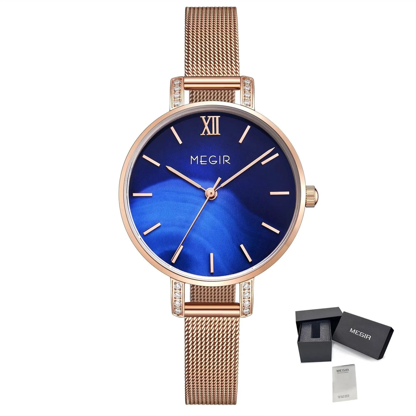 MEGIR Fashion Quartz Women Bracelet Watches Luxury Casual Ladies Dress Clock Female Steel Mesh Band Wristwatch Relogio Feminino 7002 by MEGIR WATCH GROUP