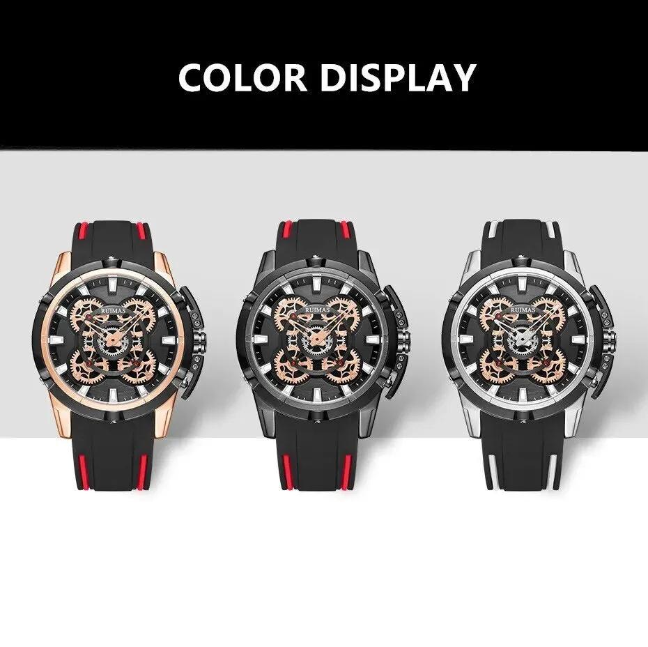 RUIMAS Top Brand Mens Watches Luxury Silicone Large Dial Sports Quartz Wristwatch Waterproof Date Clock Casual Relogio Masculino 547 by MEGIR WATCH GROUP