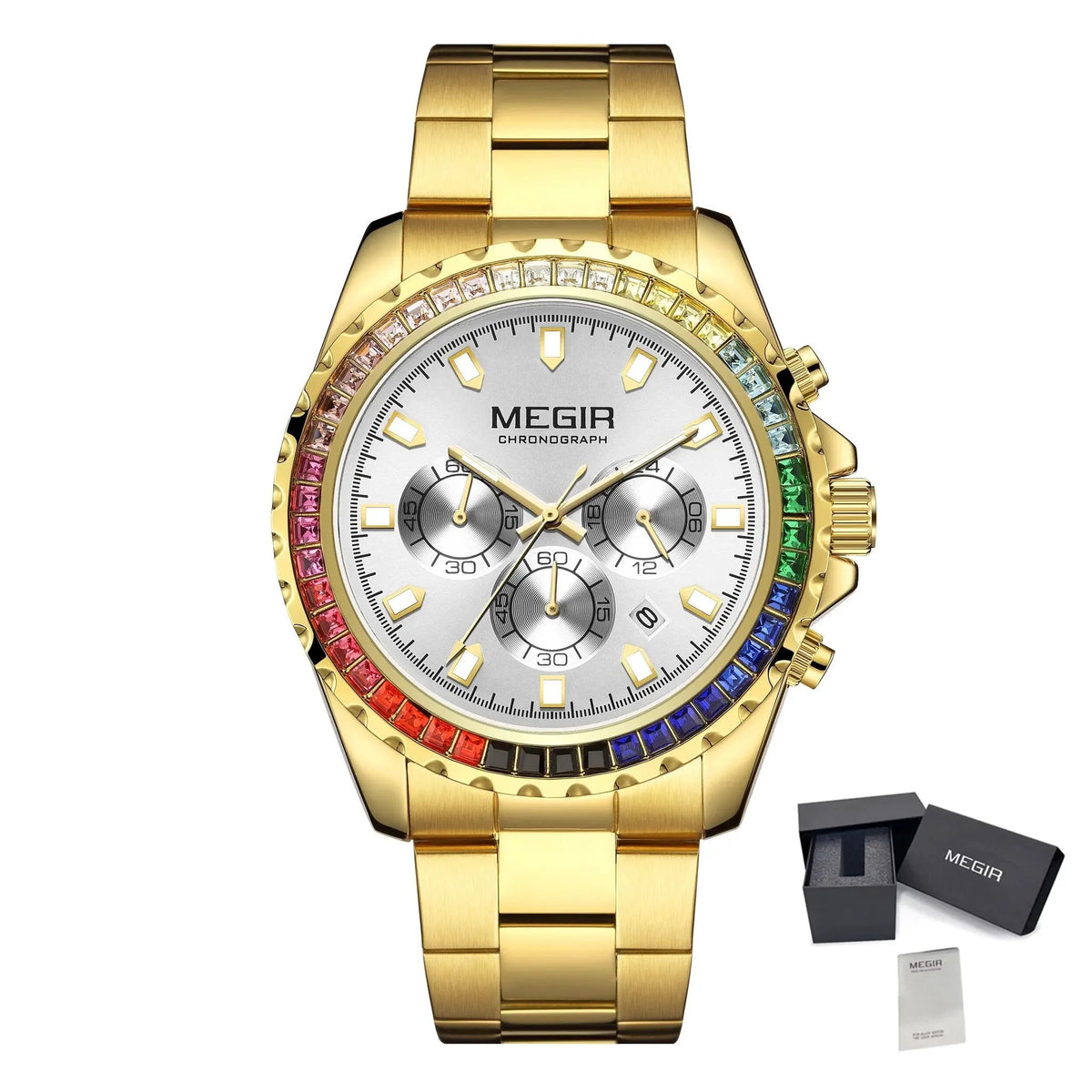 MEGIR Men Watches Luxury Military Quartz Wristwatch Waterproof Stainless Steel Strap Business Watch Chronograph Date Clock Relogio Masculino 2227 by MEGIR WATCH GROUP