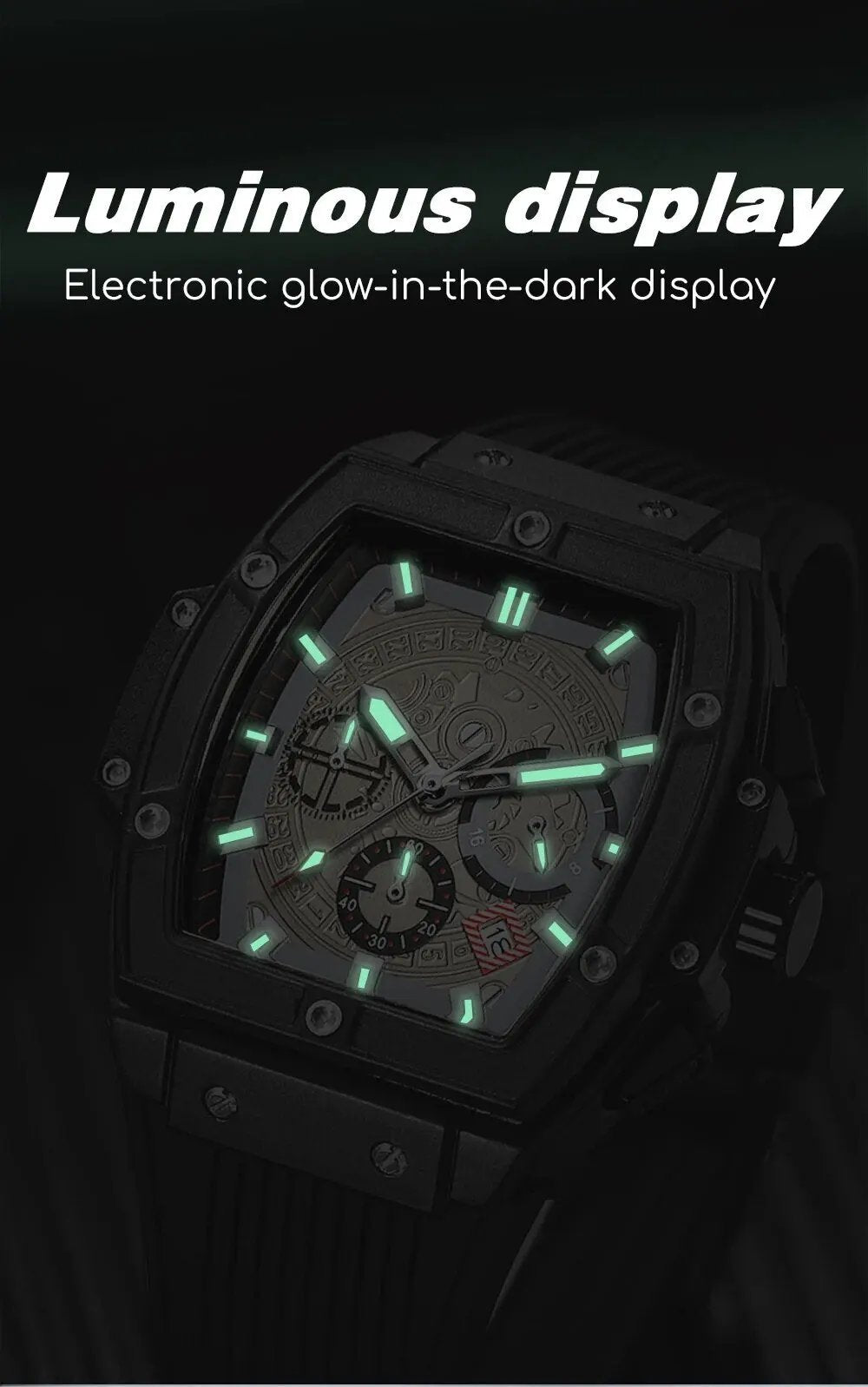 RUIMAS Watch for Men Fashion Luxury Sport Military Watches Silicone Strap Waterproof Quartz Casual Wristwatch Clock Montre Homme 333 by MEGIR WATCH GROUP