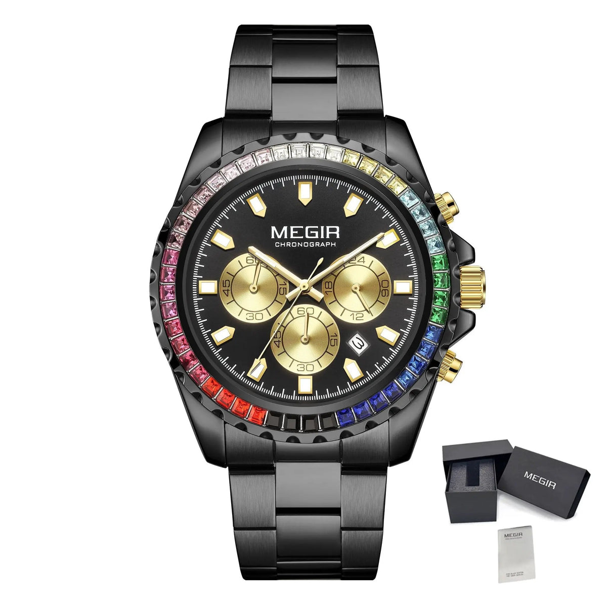 MEGIR Men Watches Luxury Military Quartz Wristwatch Waterproof Stainless Steel Strap Business Watch Chronograph Date Clock Relogio Masculino 2227 by MEGIR WATCH GROUP