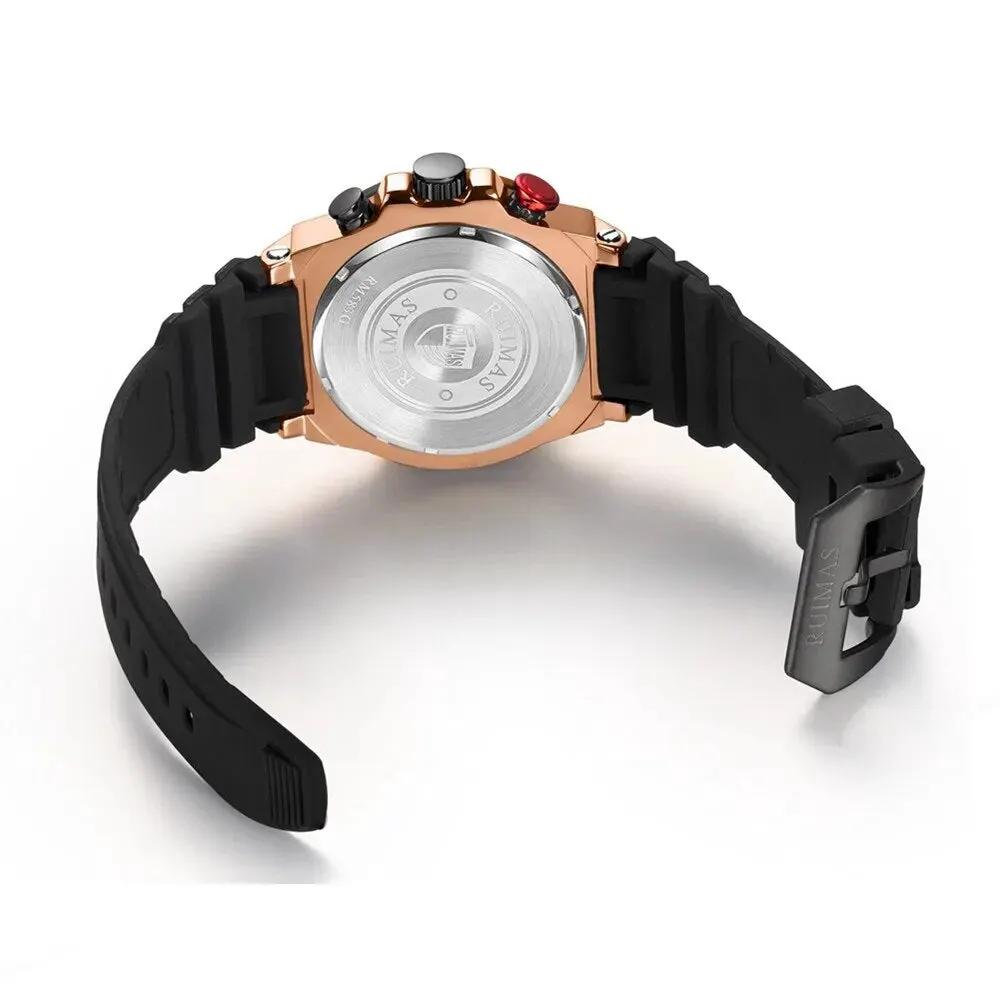 RUIMAS Relogio Masculino Luxury Mens Watches Silicone Strap Quartz Sports Wristwatch Luminous Hands Clock Chronograph Auto Date 583 by MEGIR WATCH GROUP