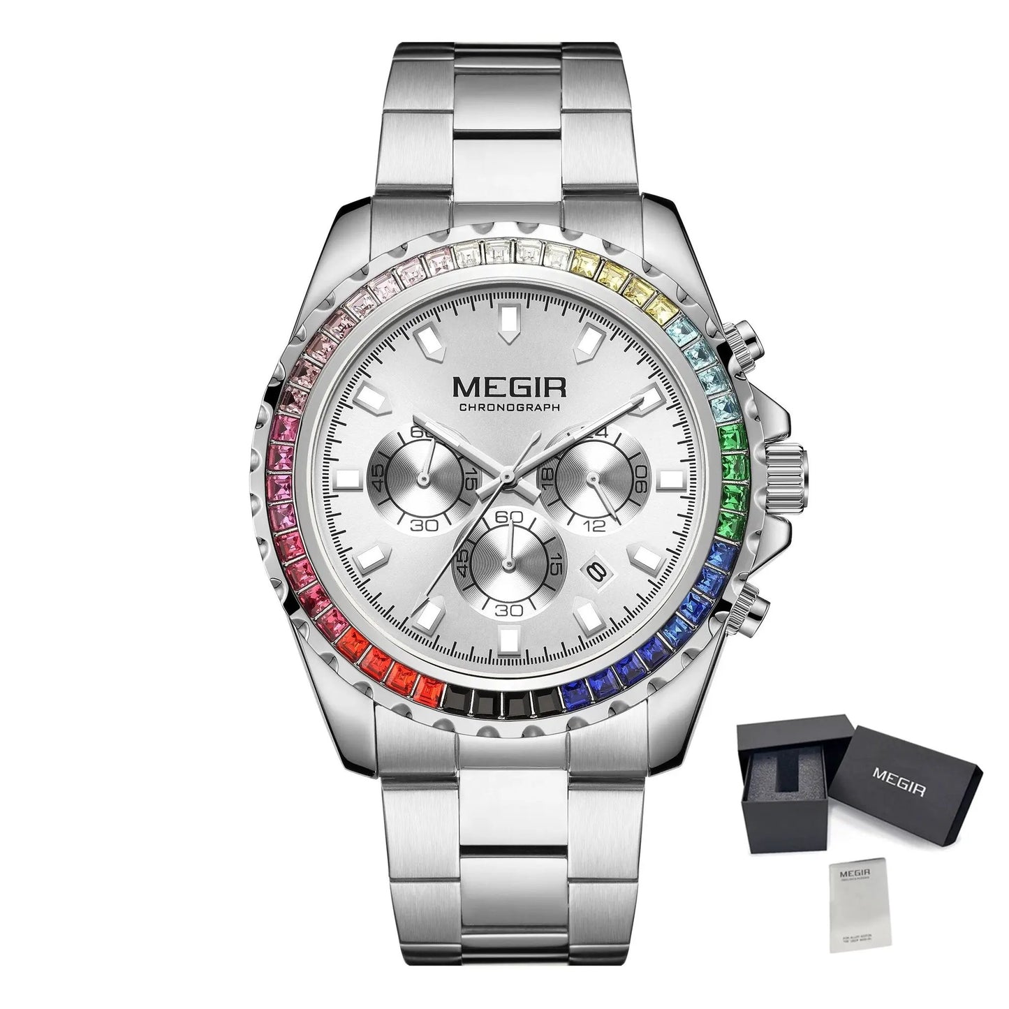MEGIR Men Watches Luxury Military Quartz Wristwatch Waterproof Stainless Steel Strap Business Watch Chronograph Date Clock Relogio Masculino 2227 by MEGIR WATCH GROUP