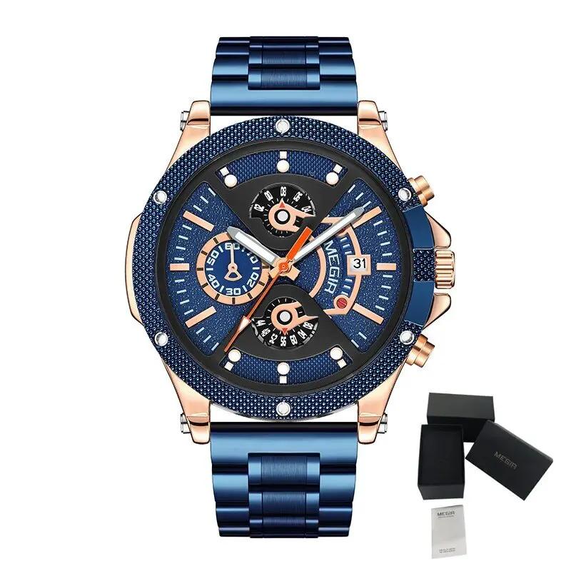 MEGIR Men's Business Watch Top Brand Luxury Quartz Wristwatch Fashion Waterproof Man Military Clock Calendar Reloj Hombre 2216 by MEGIR WATCH GROUP