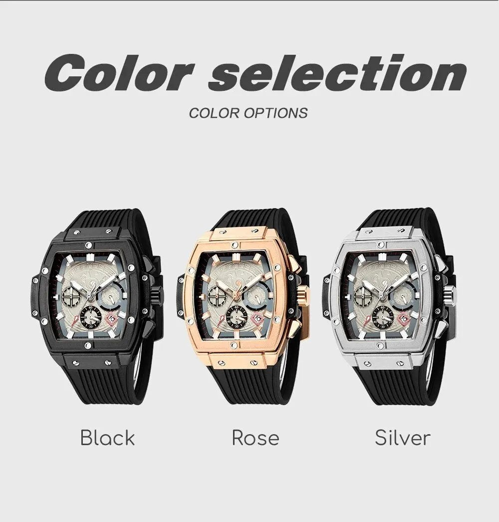 RUIMAS Watch for Men Fashion Luxury Sport Military Watches Silicone Strap Waterproof Quartz Casual Wristwatch Clock Montre Homme 333 by MEGIR WATCH GROUP