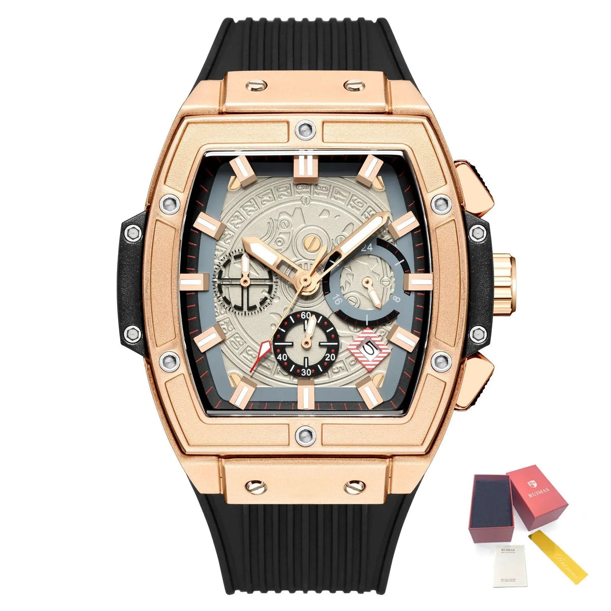 RUIMAS Watch for Men Fashion Luxury Sport Military Watches Silicone Strap Waterproof Quartz Casual Wristwatch Clock Montre Homme 333 by MEGIR WATCH GROUP