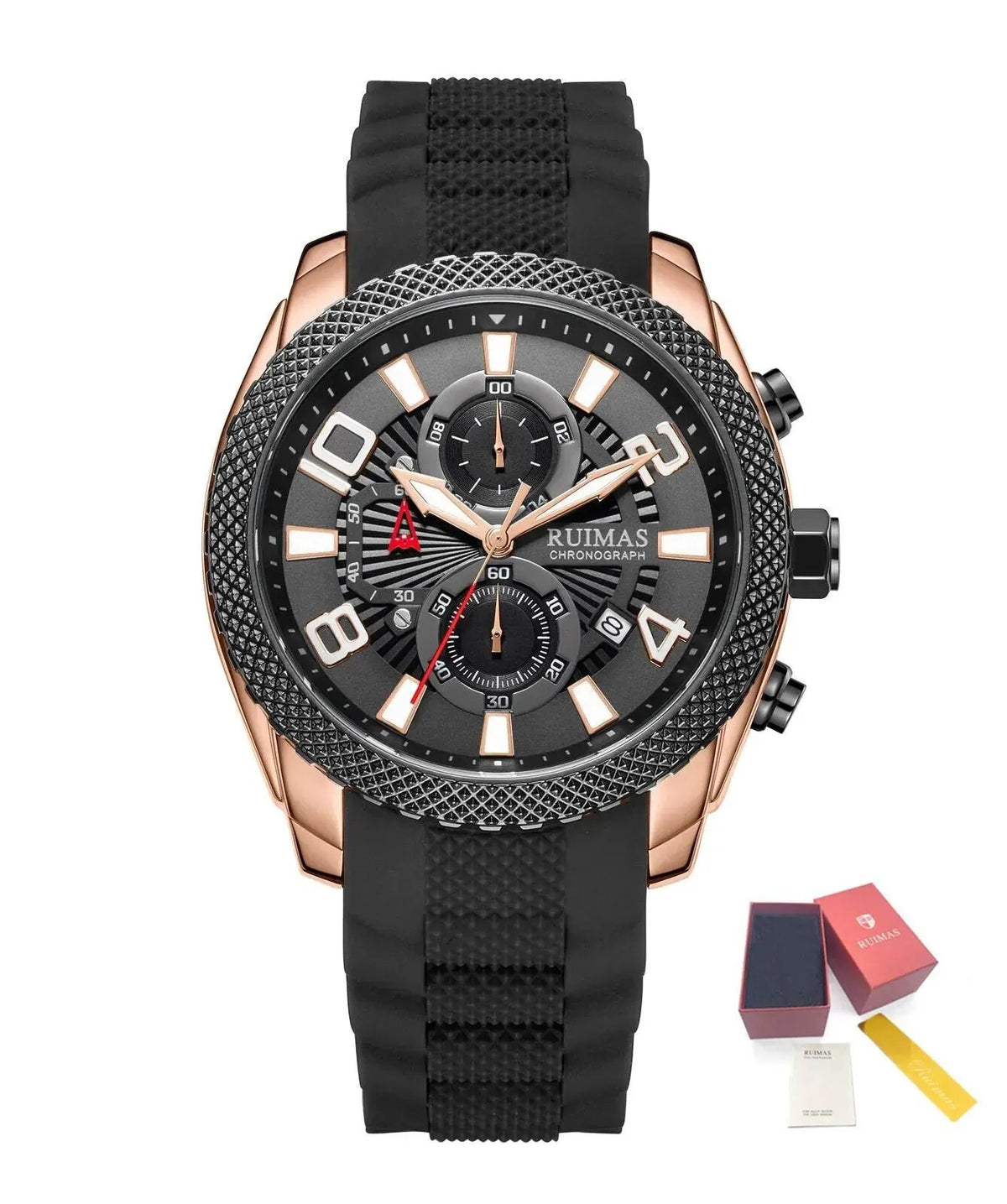 RUIMAS Fashion Watches for Men Luxury Large Dial Quartz Sports Chronograph Clock Luminous Date Casual WristWatch Reloj Hombre 584 by MEGIR WATCH GROUP