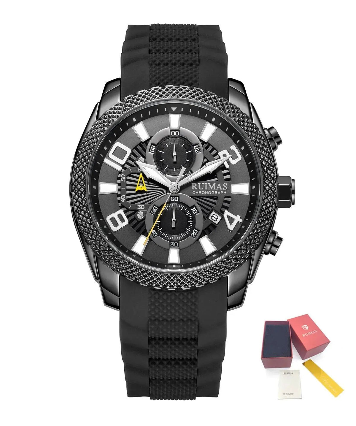 RUIMAS Fashion Watches for Men Luxury Large Dial Quartz Sports Chronograph Clock Luminous Date Casual WristWatch Reloj Hombre 584 by MEGIR WATCH GROUP