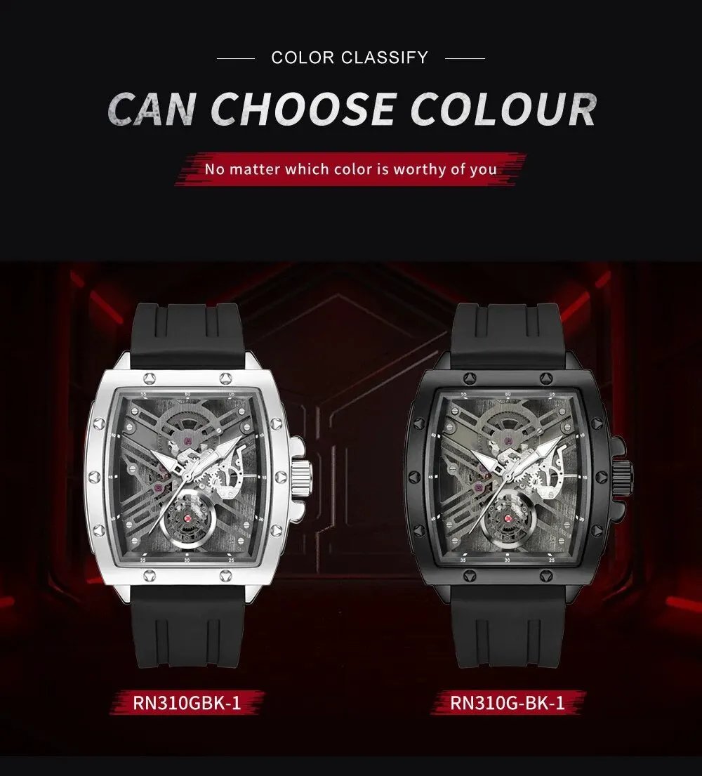 RUIMAS Luxury Fashion Men Sports Quartz Wrist Watches Waterproof Luminous Large Dial Casual Wristwatch Silicone Montre Homme 310 by MEGIR WATCH GROUP