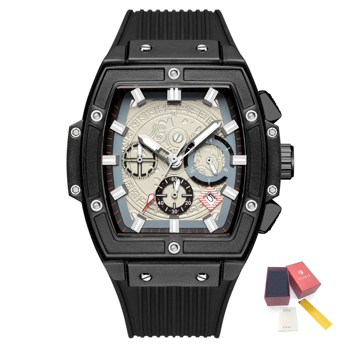 RUIMAS Watch for Men Fashion Luxury Sport Military Watches Silicone Strap Waterproof Quartz Casual Wristwatch Clock Montre Homme 333 by MEGIR WATCH GROUP