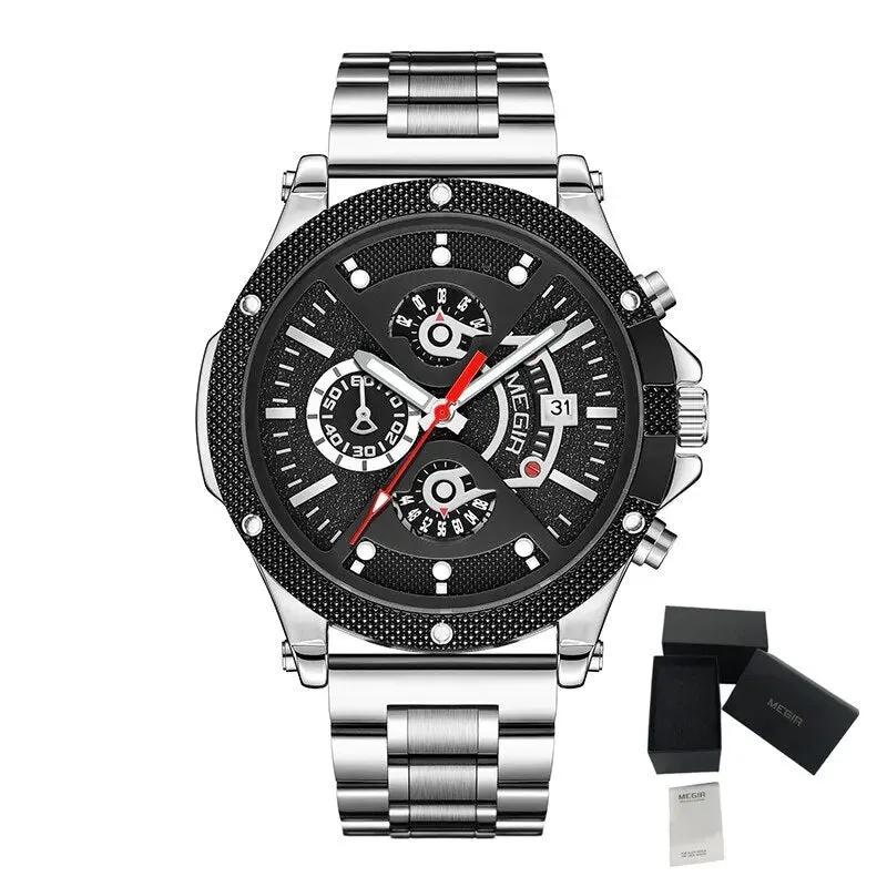 MEGIR Men's Business Watch Top Brand Luxury Quartz Wristwatch Fashion Waterproof Man Military Clock Calendar Reloj Hombre 2216 by MEGIR WATCH GROUP