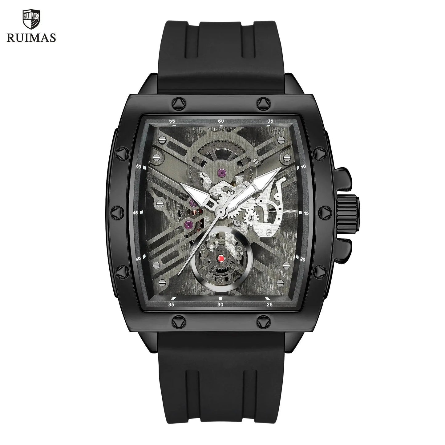 RUIMAS Luxury Fashion Men Sports Quartz Wrist Watches Waterproof Luminous Large Dial Casual Wristwatch Silicone Montre Homme 310 by MEGIR WATCH GROUP