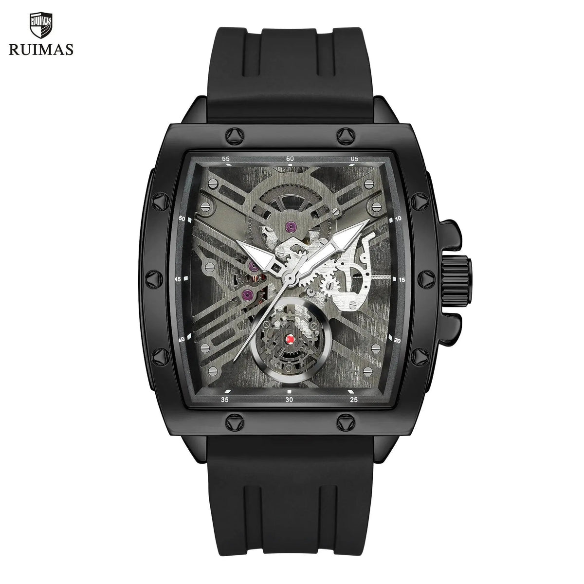 RUIMAS Luxury Fashion Men Sports Quartz Wrist Watches Waterproof Luminous Large Dial Casual Wristwatch Silicone Montre Homme 310 by MEGIR WATCH GROUP