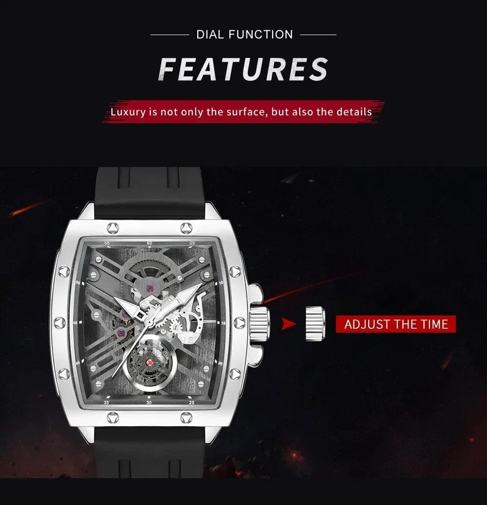 RUIMAS Luxury Fashion Men Sports Quartz Wrist Watches Waterproof Luminous Large Dial Casual Wristwatch Silicone Montre Homme 310 by MEGIR WATCH GROUP
