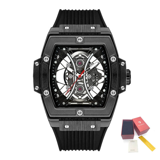 RUIMAS Quartz Sport Watches for Man Hollow Out Fashion Men Wristwatch 3ATM Waterproof Silicone Strap Clock Relogio Masculino 334 by MEGIR WATCH GROUP