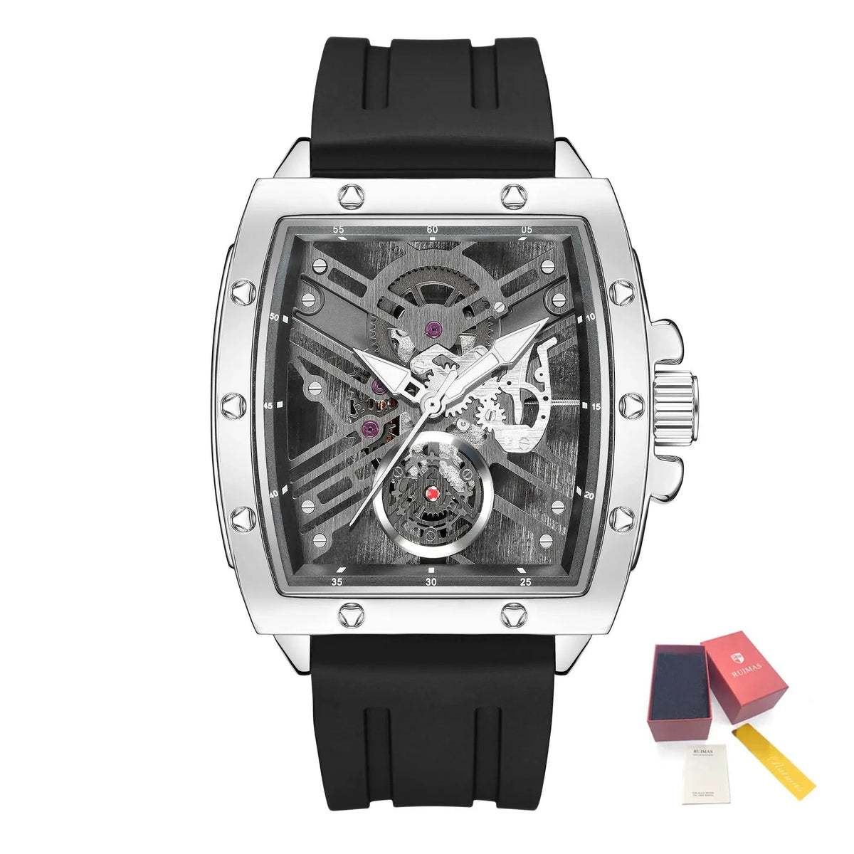 RUIMAS Luxury Fashion Men Sports Quartz Wrist Watches Waterproof Luminous Large Dial Casual Wristwatch Silicone Montre Homme 310 by MEGIR WATCH GROUP