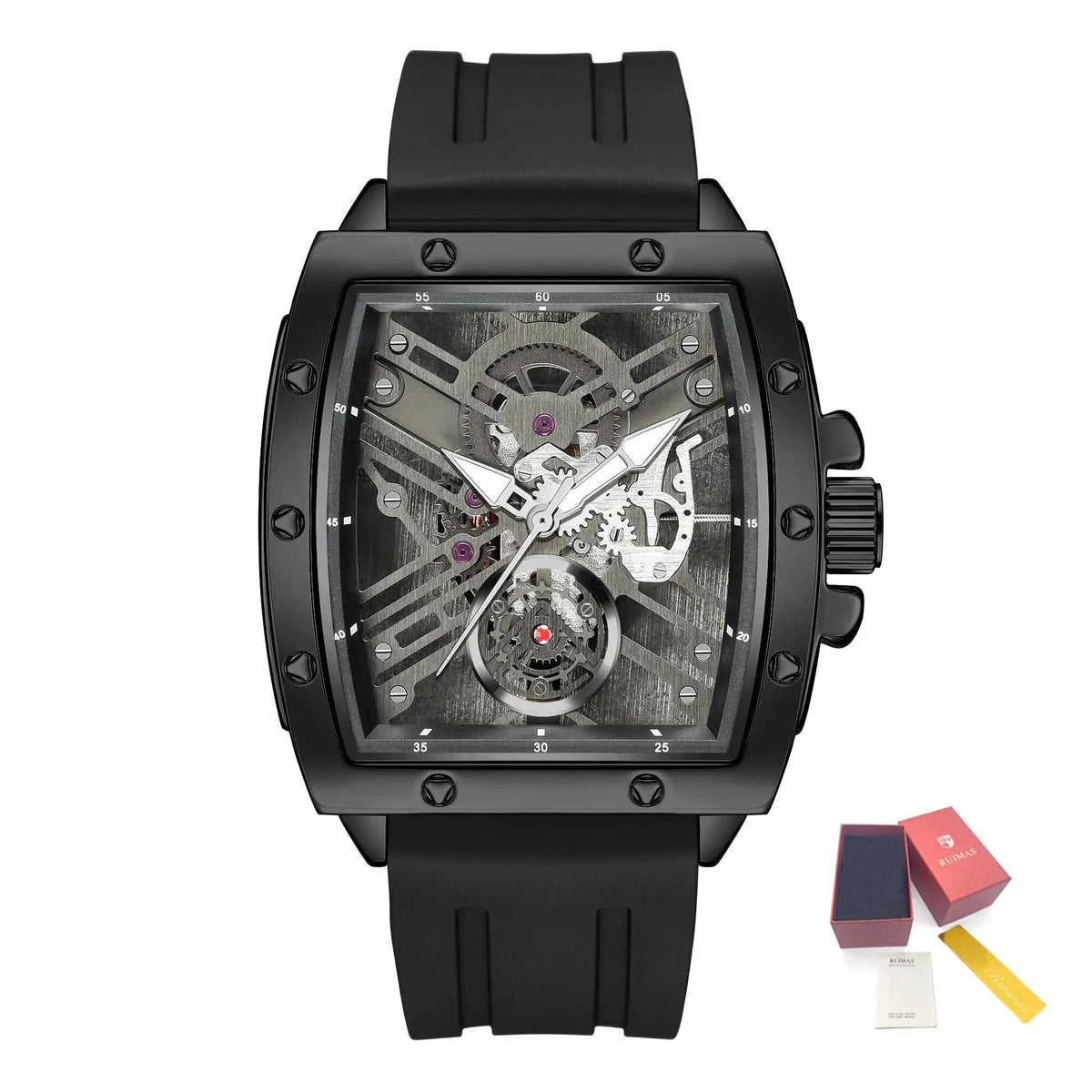 RUIMAS Luxury Fashion Men Sports Quartz Wrist Watches Waterproof Luminous Large Dial Casual Wristwatch Silicone Montre Homme 310 by MEGIR WATCH GROUP