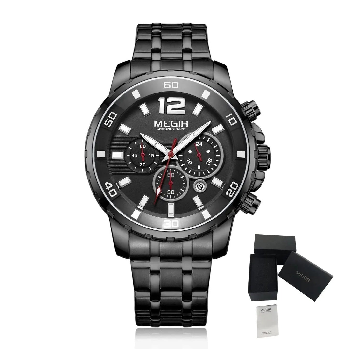 MEGIR Stainless Steel Business Watches for Men Luxury Quartz Casual Wristwatch Luminous Waterproof Date Clock Chronograph 2068 by MEGIR WATCH GROUP