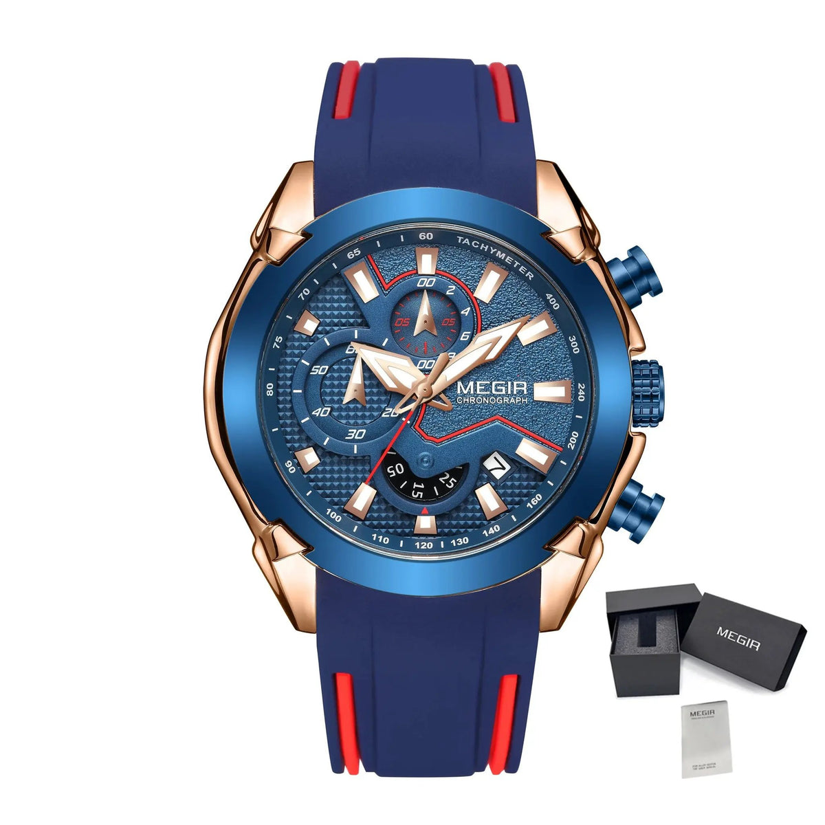 MEGIR Fashion Men's Watches Silicone Military Sport Watch Waterproof Date Chronograph Clock Wristwatch Relogio Masculino 2065 by MEGIR WATCH GROUP