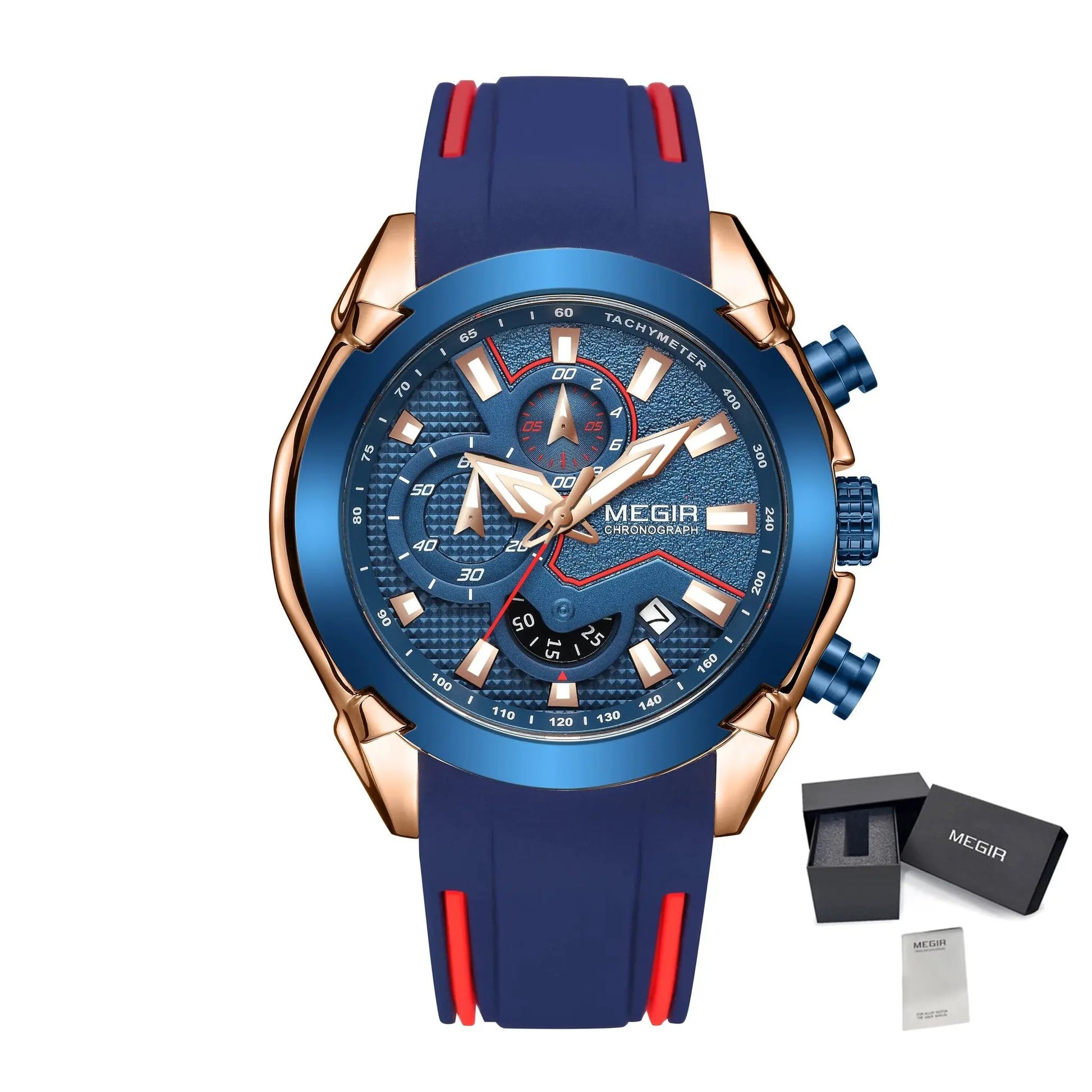 MEGIR Fashion Men's Watches Silicone Military Sport Watch Waterproof Date Chronograph Clock Wristwatch Relogio Masculino 2065 by MEGIR WATCH GROUP