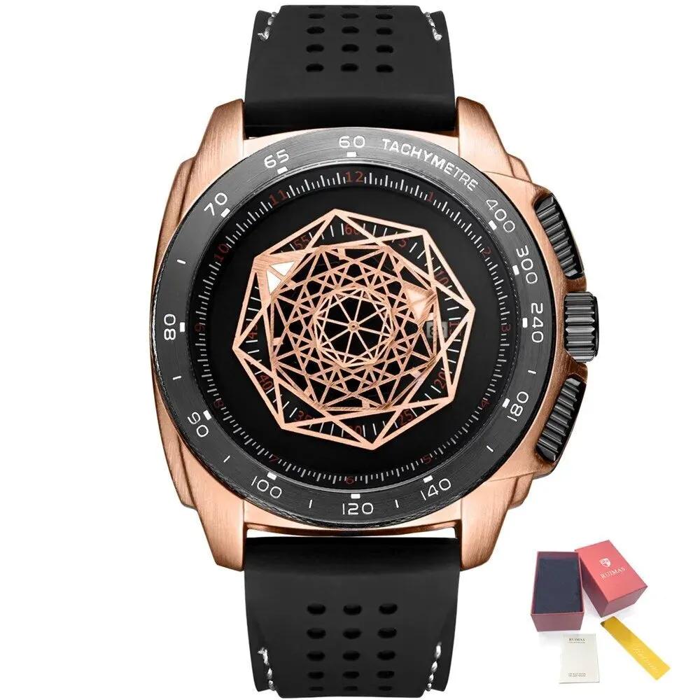 RUIMAS Men Silicone Band Quartz Casual Wrist Watches Large Dial Sport Military Watch Clock Luminous Waterproof Relogio Masculino 554 by MEGIR WATCH GROUP