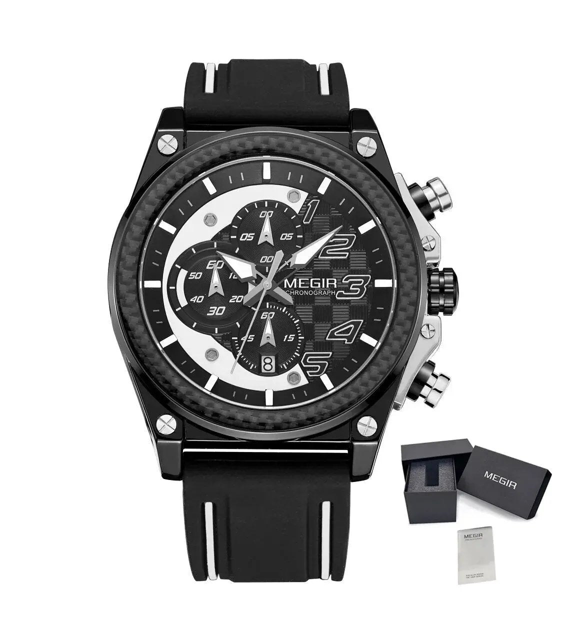 MEGIR Chronograph Sports Watch Men Silicone Military Watches Waterproof Date Clock Fashion Quartz Wristwatches Reloj Hombre 2051 by MEGIR WATCH GROUP