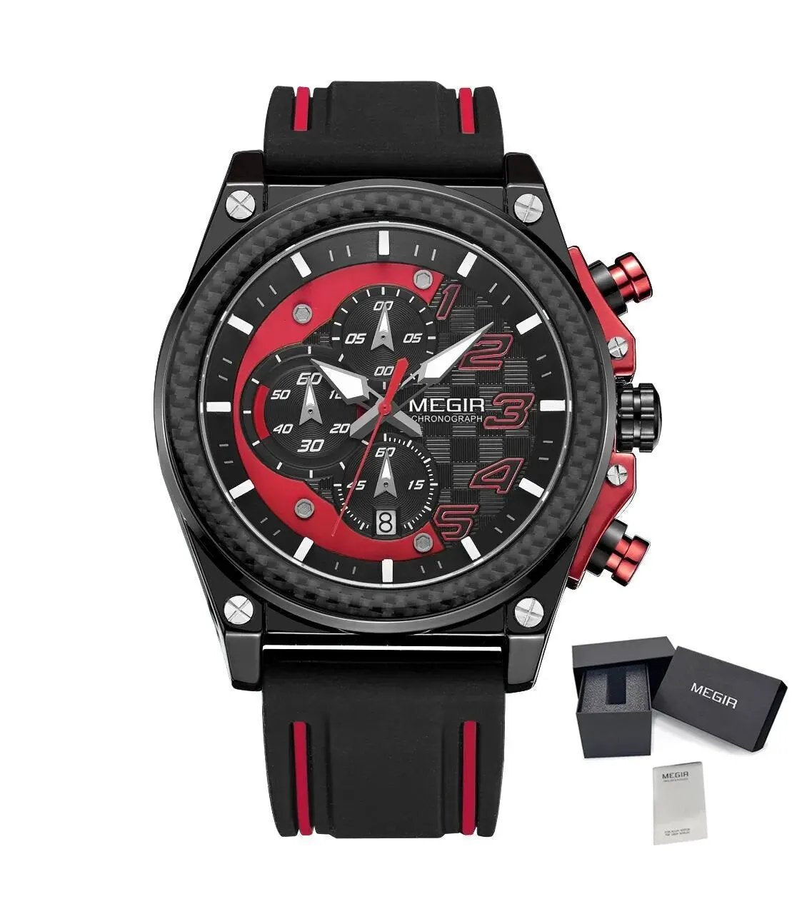 MEGIR Chronograph Sports Watch Men Silicone Military Watches Waterproof Date Clock Fashion Quartz Wristwatches Reloj Hombre 2051 by MEGIR WATCH GROUP
