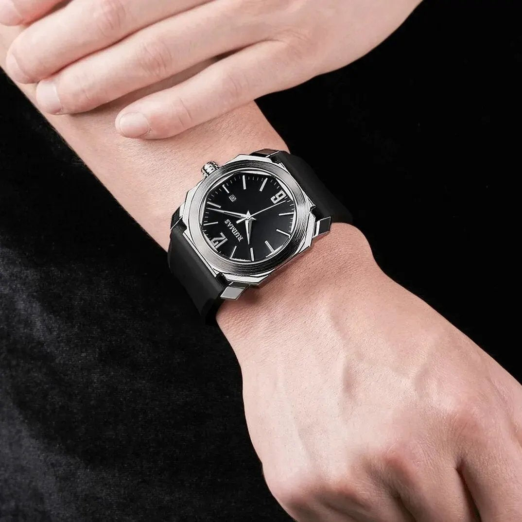 RUIMAS Luxury Silicone Band Quartz Sport Watches for Men Waterproof Calendar Casual Large Dial Wristwatch Clock Montre Homme 525 by MEGIR WATCH GROUP