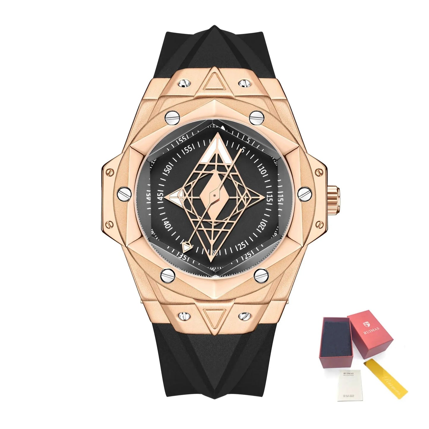 RUIMAS Brand Watches for Men Luxury Quartz Movement Sport Casual Wristwatches Unique Design Waterproof Clock Relogio Masculino 330 by MEGIR WATCH GROUP