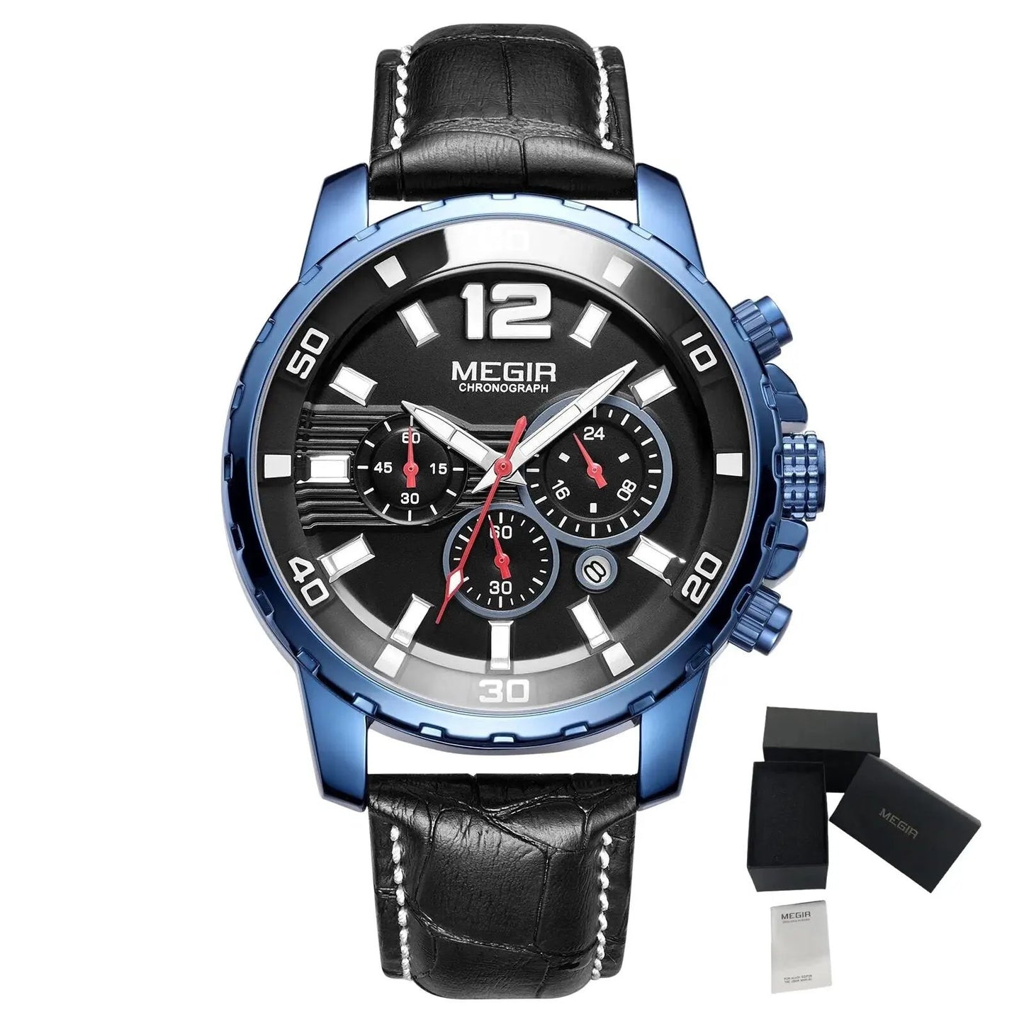 MEGIR Stainless Steel Business Watches for Men Luxury Quartz Casual Wristwatch Luminous Waterproof Date Clock Chronograph 2068 by MEGIR WATCH GROUP