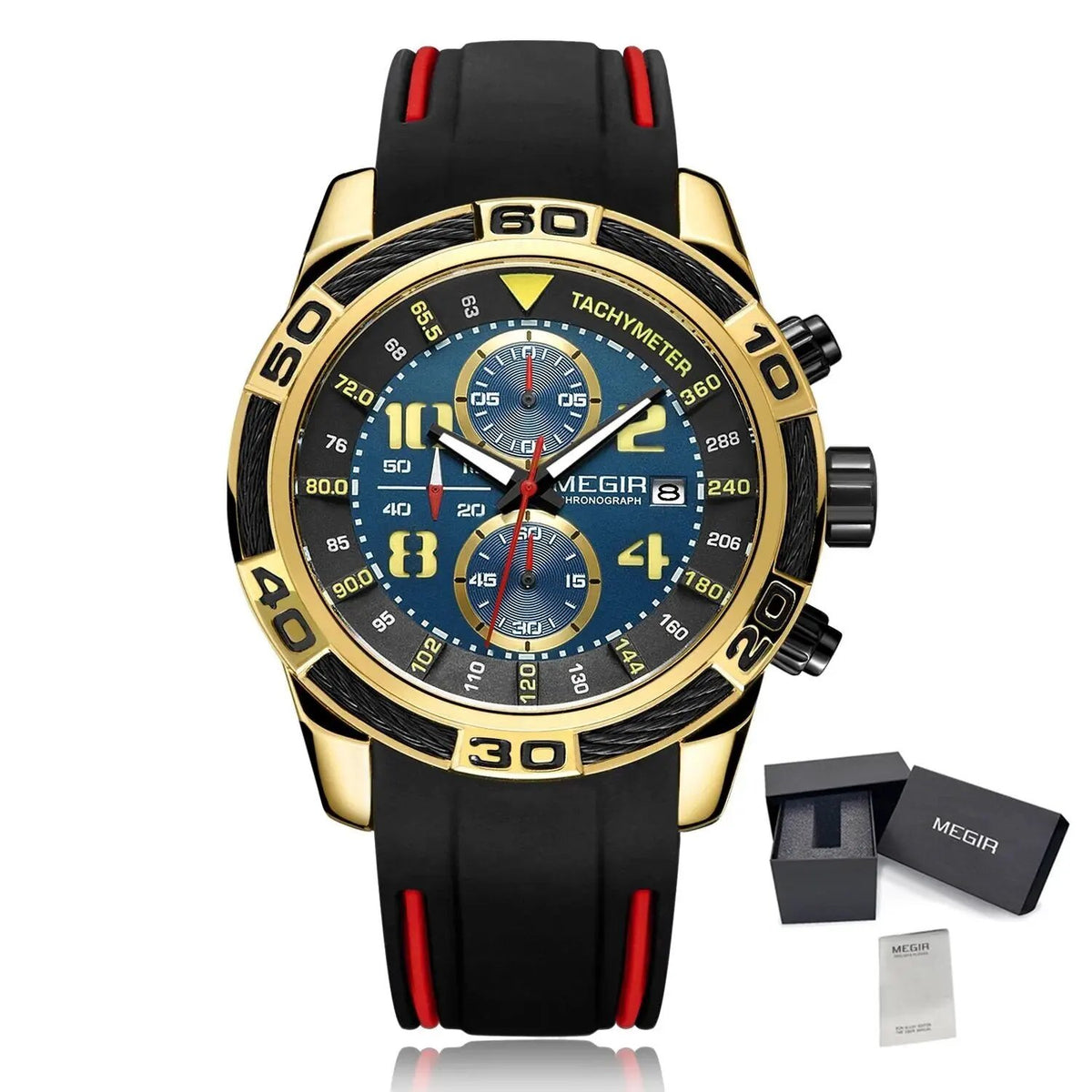 MEGIR Fashion Sports Watches for Men Luxury Quartz Casual Wristwatch Silicone Strap Man Chronograph Clock Relogio Masculino 2045 by MEGIR WATCH GROUP