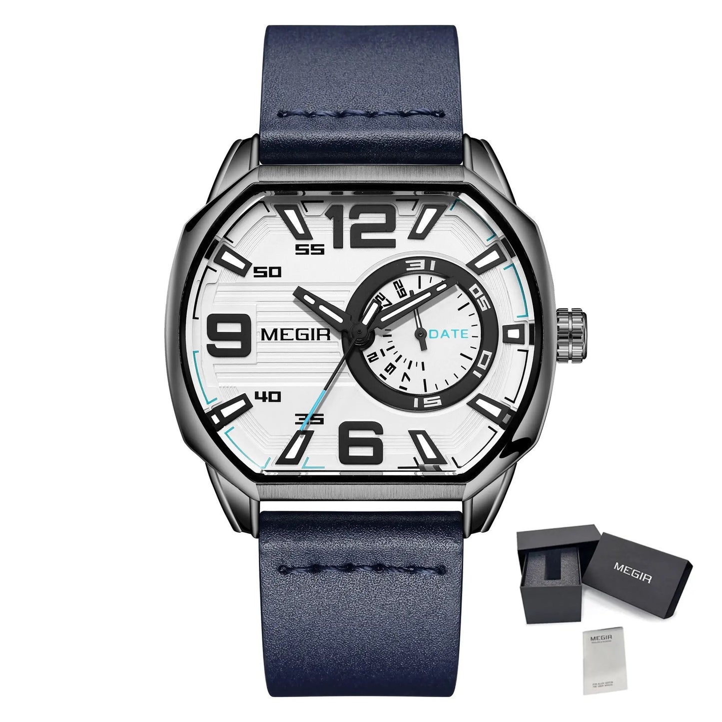 MEGIR Fashion Mens Watches Top Luxury Sport Military Watch Calendar Luminous Quartz Casual Man Wristwatch Clock Montre Homme 2201 by MEGIR WATCH GROUP