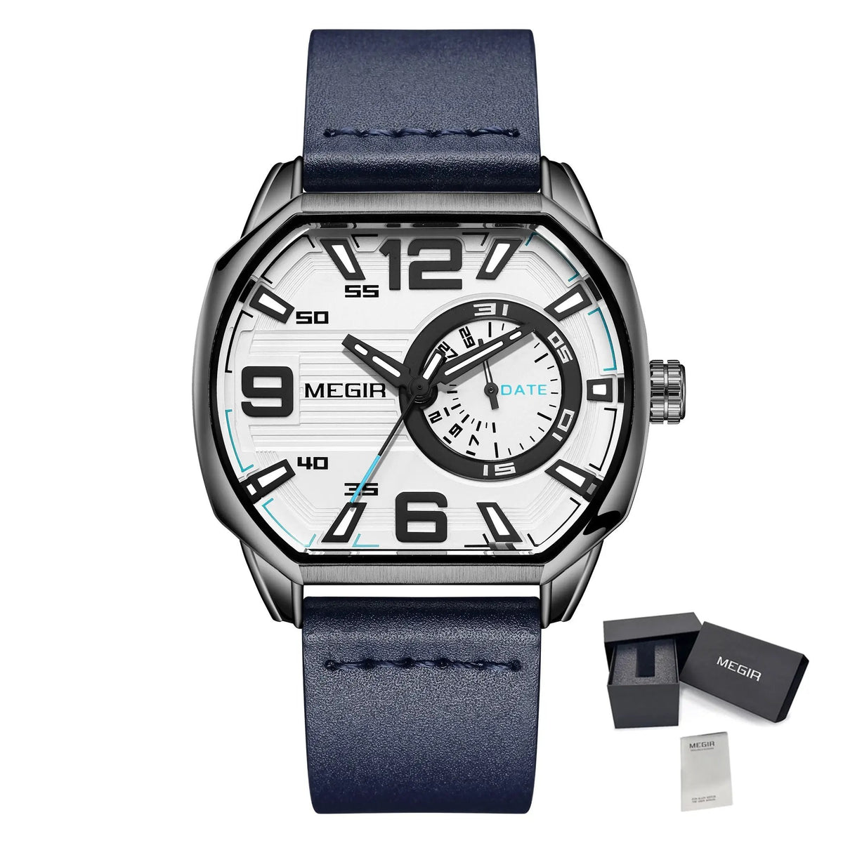 MEGIR Fashion Mens Watches Top Luxury Sport Military Watch Calendar Luminous Quartz Casual Man Wristwatch Clock Montre Homme 2201 by MEGIR WATCH GROUP