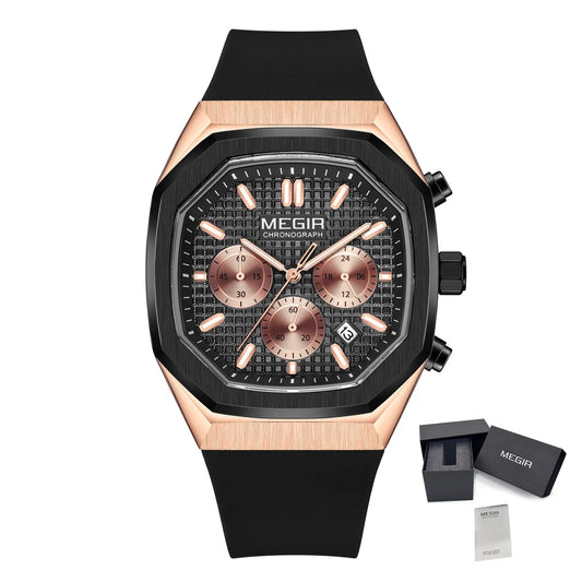 MEGIR Fashion Sport Military Watches for Men Luxury Quartz Wristwatch Silicone Strap Waterproof Date Clock 24-hour Reloj Hombre 2215 by MEGIR WATCH GROUP