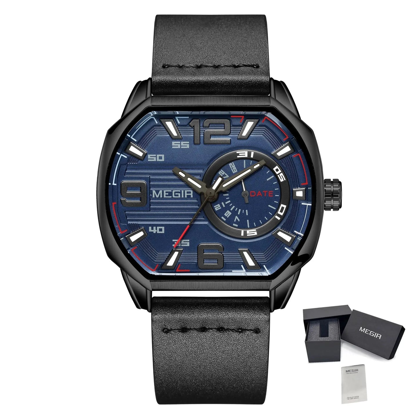 MEGIR Fashion Mens Watches Top Luxury Sport Military Watch Calendar Luminous Quartz Casual Man Wristwatch Clock Montre Homme 2201 by MEGIR WATCH GROUP
