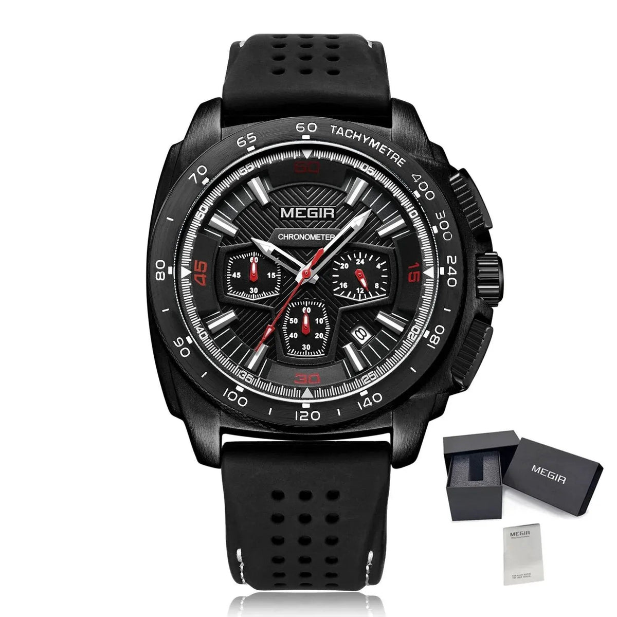 MEGIR Chronograph Men Sport Watches Fashion Silicone Strap Military Quartz Wristwatch Clock Relogio Masculino 2056 by MEGIR WATCH GROUP