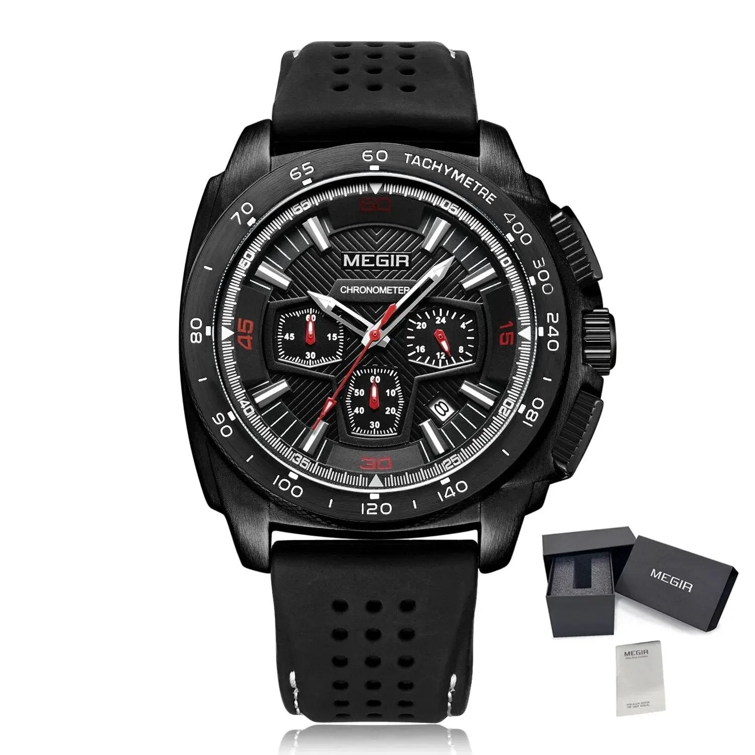 MEGIR Chronograph Men Sport Watches Fashion Silicone Strap Military Quartz Wristwatch Clock Relogio Masculino 2056 by MEGIR WATCH GROUP