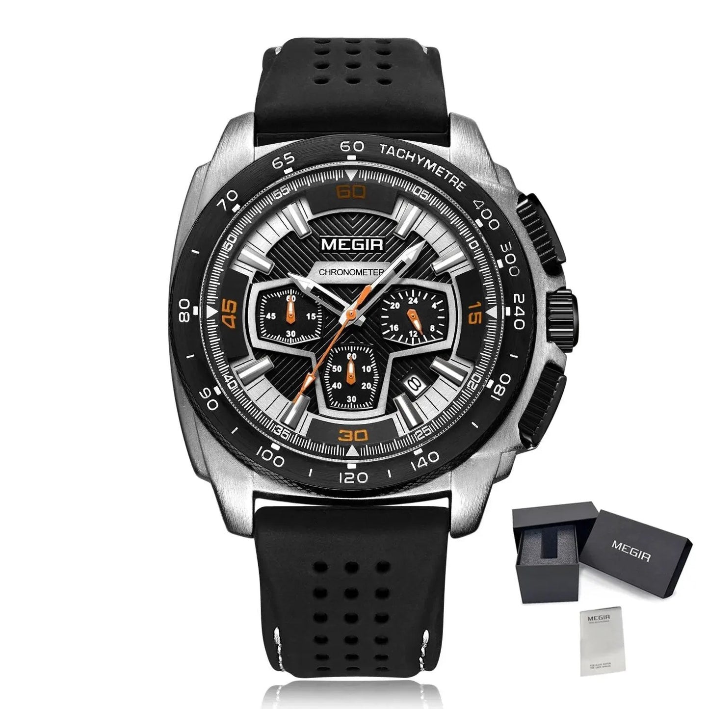 MEGIR Chronograph Men Sport Watches Fashion Silicone Strap Military Quartz Wristwatch Clock Relogio Masculino 2056 by MEGIR WATCH GROUP