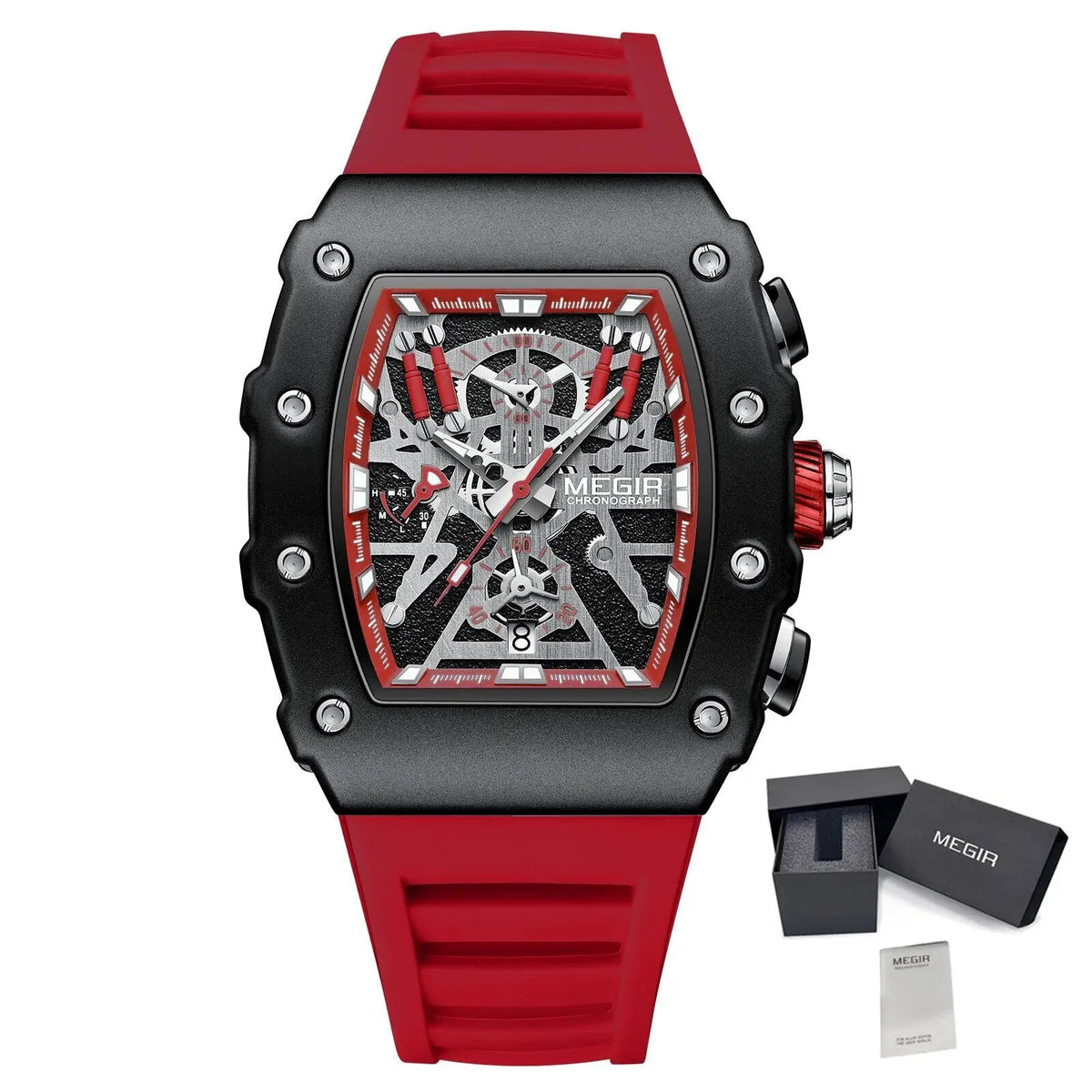MEGIR Luxury Outdoor Sport Wristwatch for Men Silicone Waterproof Watches Quartz Military Watch Male Clock Chronograph 2218 by MEGIR WATCH GROUP