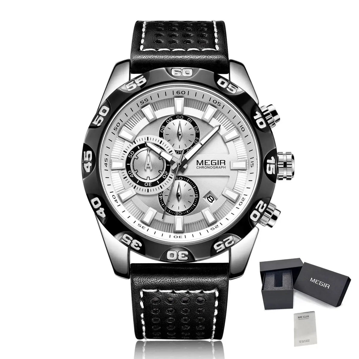 MEGIR Fashion Men's Watch Multifunctional Casual Sport Wristwatch Waterproof Luminous Male Quartz Chronograph Reloj Hombre 2096 by MEGIR WATCH GROUP