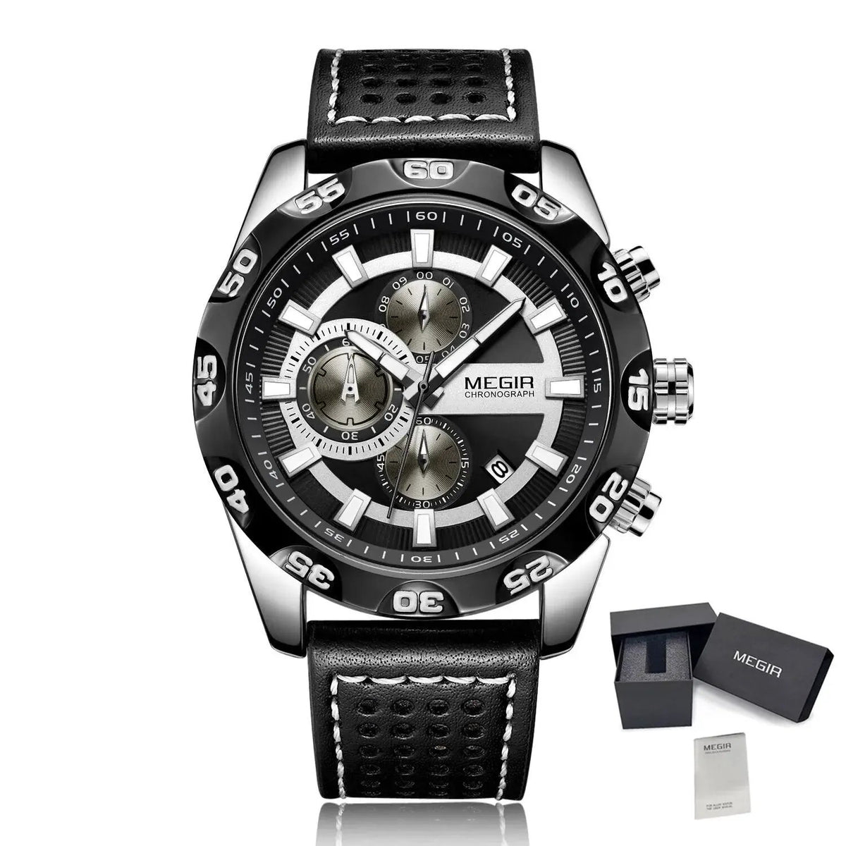 MEGIR Fashion Men's Watch Multifunctional Casual Sport Wristwatch Waterproof Luminous Male Quartz Chronograph Reloj Hombre 2096 by MEGIR WATCH GROUP